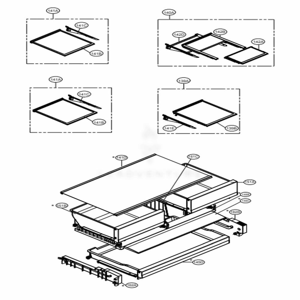 Refrigerator Parts Diagram and Parts List for LFXS28566M AMTCNA4 LG Refrigerator