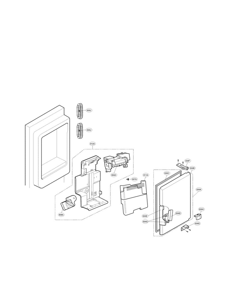Ice Maker Parts Diagram and Parts List for LFX31925ST 06 LG Refrigerator