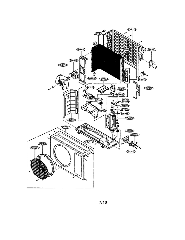 Room A/c Diagram and Parts List for LA121CNP  LG Air Conditioner