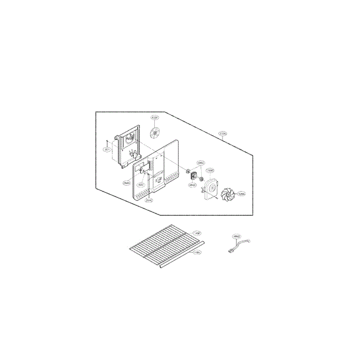 Freezer Diagram and Parts List for LTC22350WH 00 LG Refrigerator