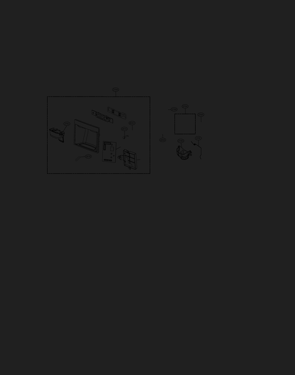 Dispenser Parts Diagram and Parts List for GR-L298LSXM ASTCSE0 LG Refrigerator