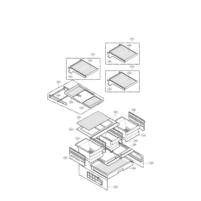 Refrigerator Diagram and Parts List for LMX25986SB 00 LG Refrigerator