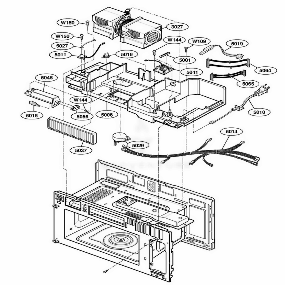 Interior Parts 2 Diagram and Parts List for 64762 AW1ESEA LG Range