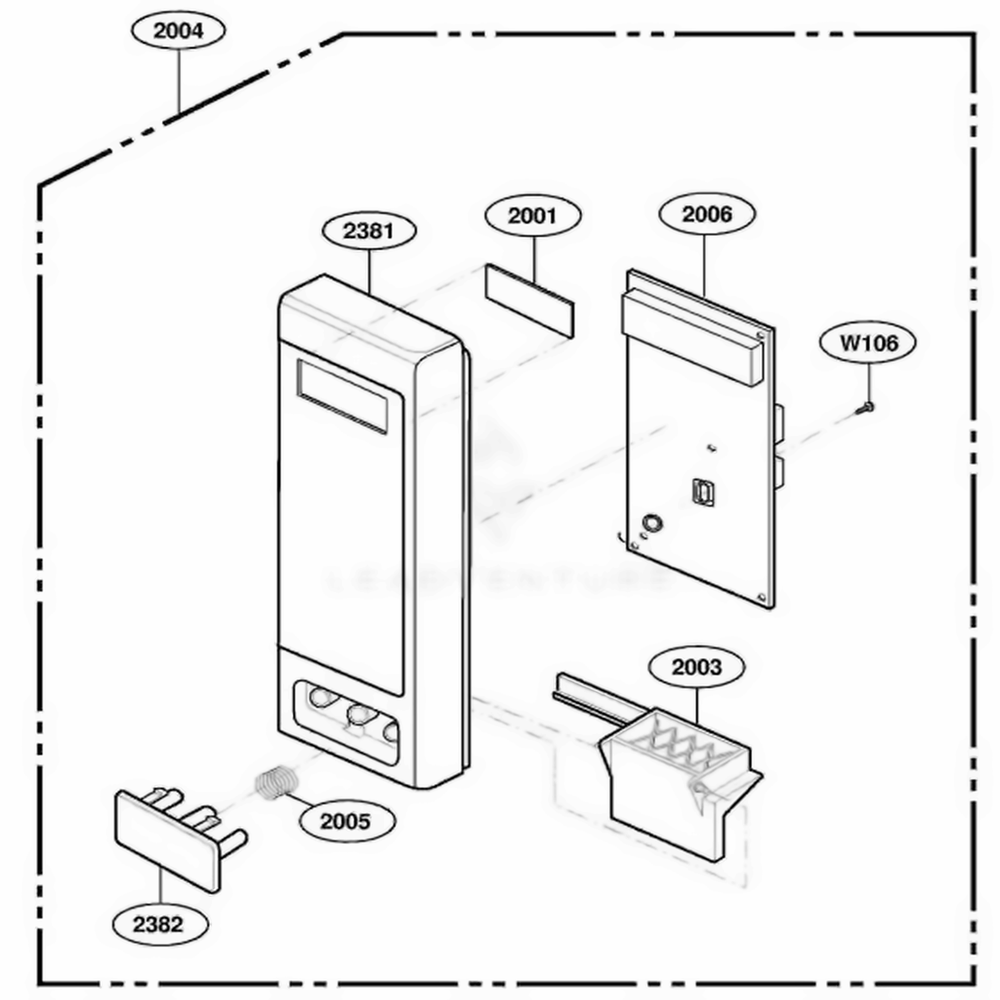 Control Panel Parts Diagram and Parts List for MBBS ASBEBSH LG Wall Oven