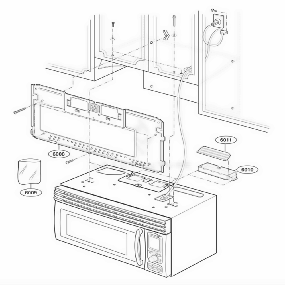 Installation Parts Diagram and Parts List for LMV1915NVBS ABSELGA LG Range