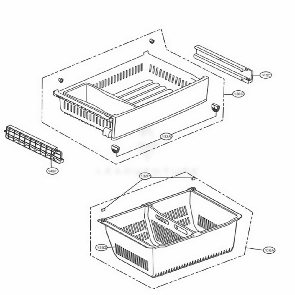 Freezer Parts Diagram and Parts List for 72309 AWBCSE0 LG Refrigerator