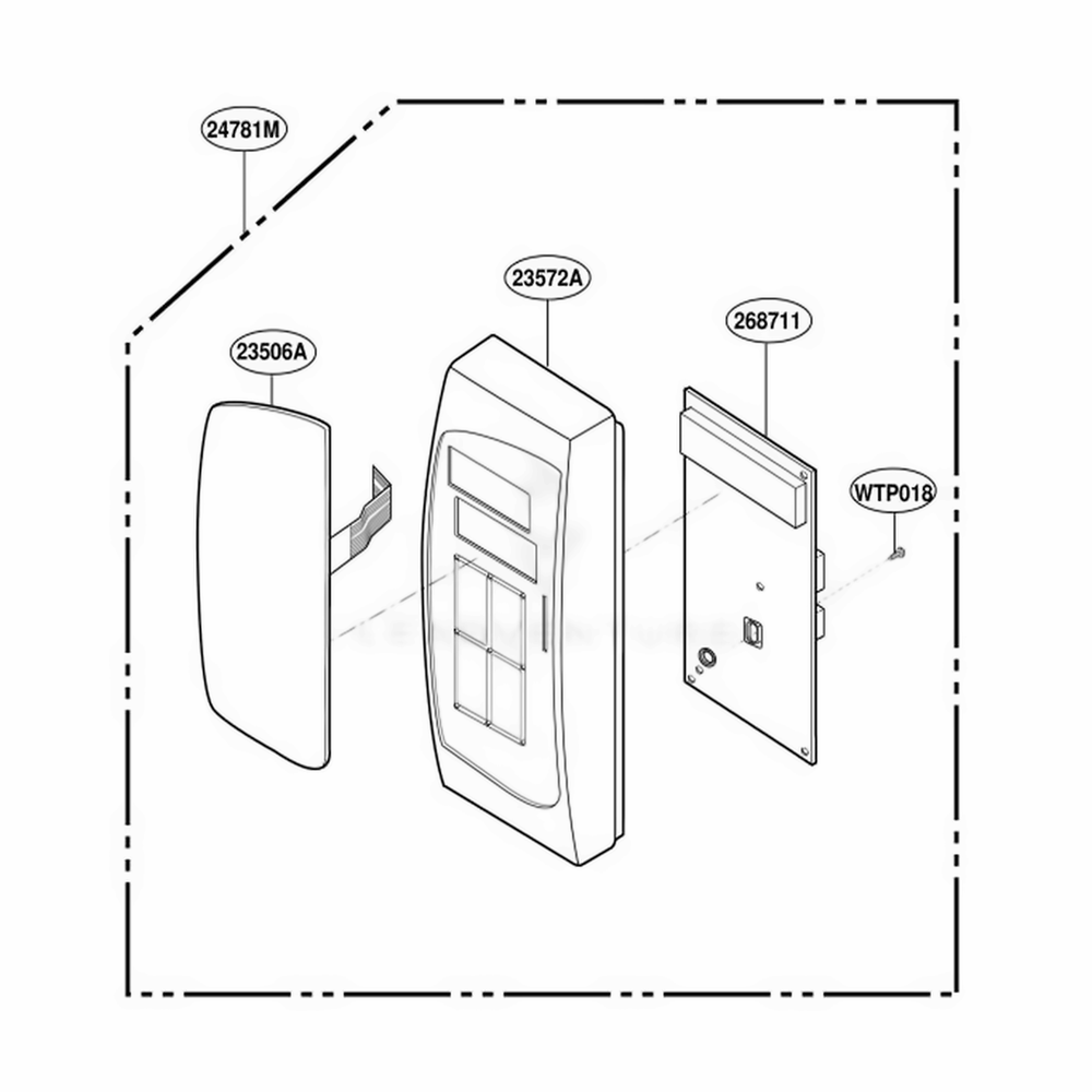Control Panel Parts Diagram and Parts List for M150TC HMWQCUR LG Range