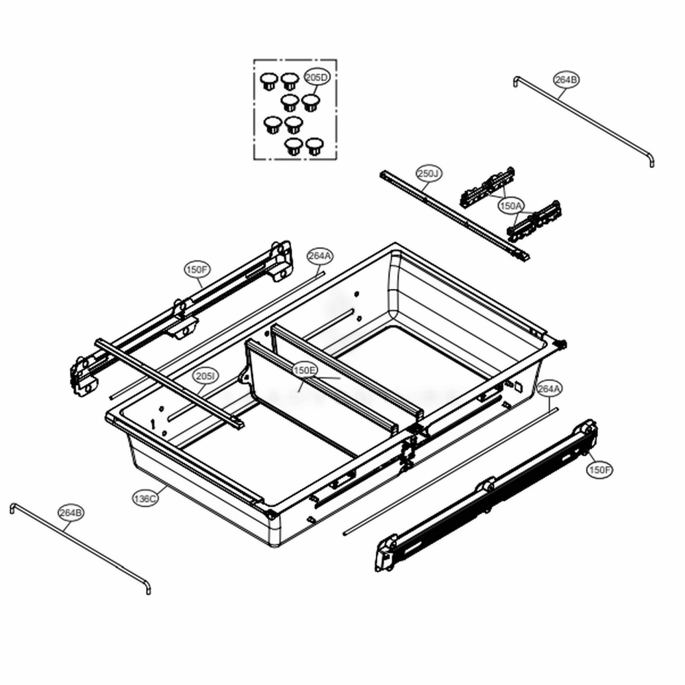 Custom Chill Parts Diagram and Parts List for LMXC23746D ASBCNA3 LG Refrigerator
