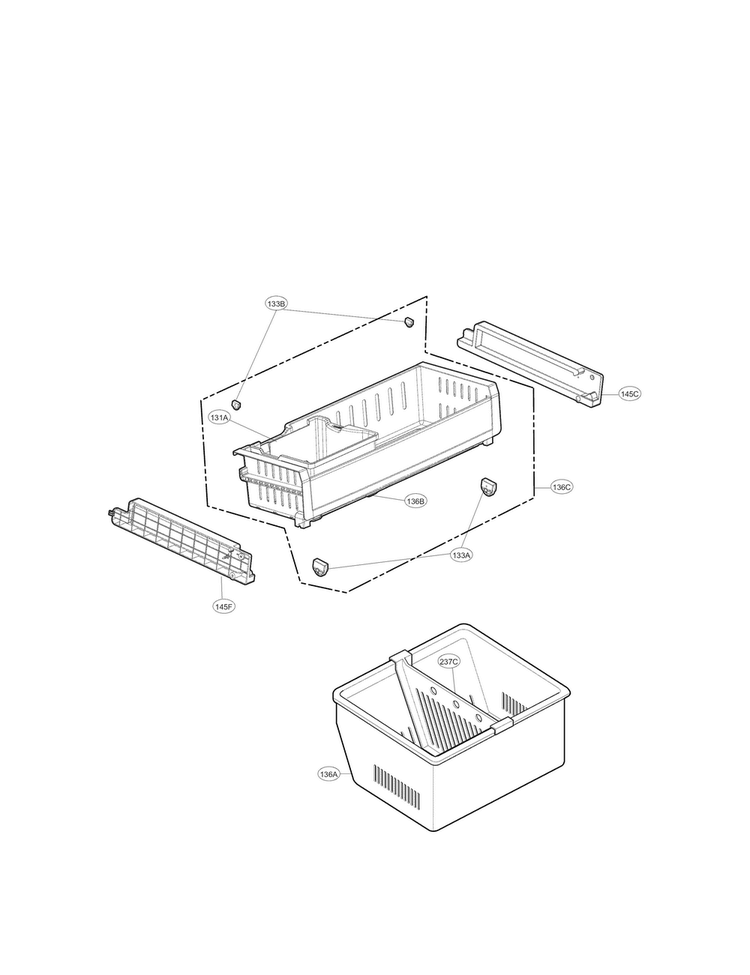 Freezer Parts Diagram and Parts List for LFX25973ST 03 LG Refrigerator