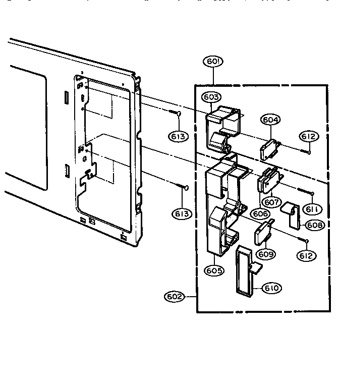 Switches Diagram and Parts List for MH-1353M  LG Microwave