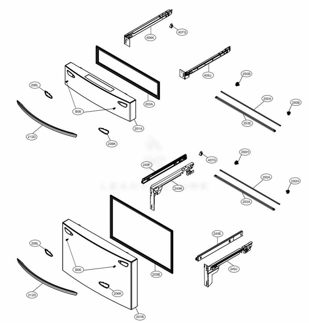 Door Parts 3 Diagram and Parts List for LRMDC2306D ASBCNA0 LG Refrigerator