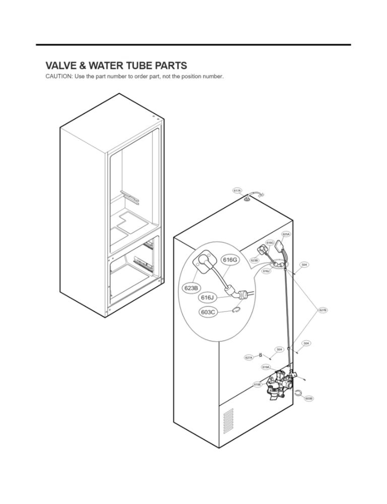 Valve And Water Tube Parts Diagram and Parts List for LFX31935ST 03 LG Refrigerator