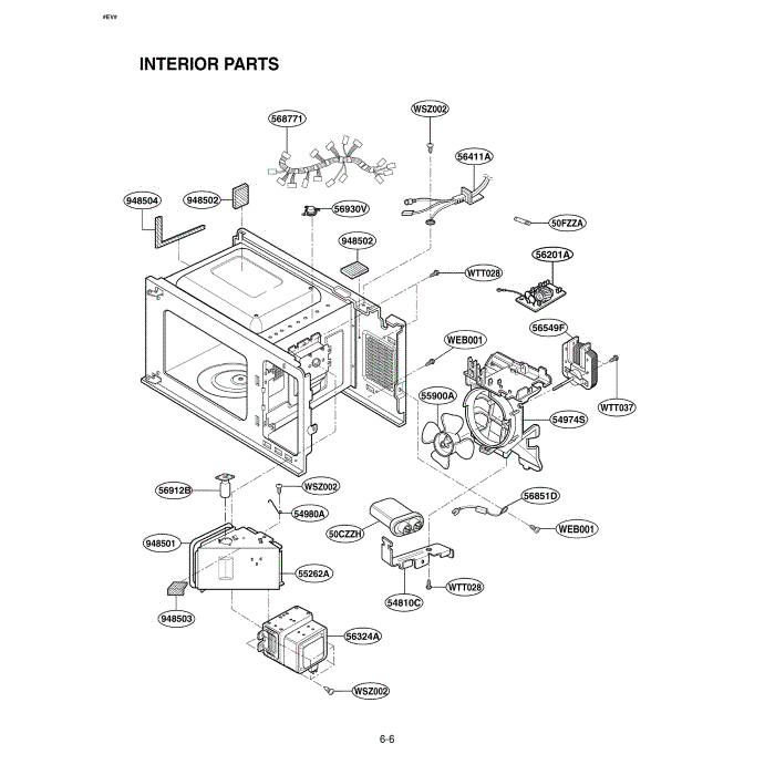 Section 1 Diagram and Parts List for LMA1150SV CSLELGA LG Microwave Oven Combo
