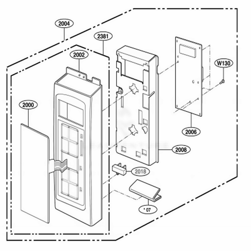 Controller Parts Diagram and Parts List for MMV6178AAS AS1EMTG LG Wall Oven