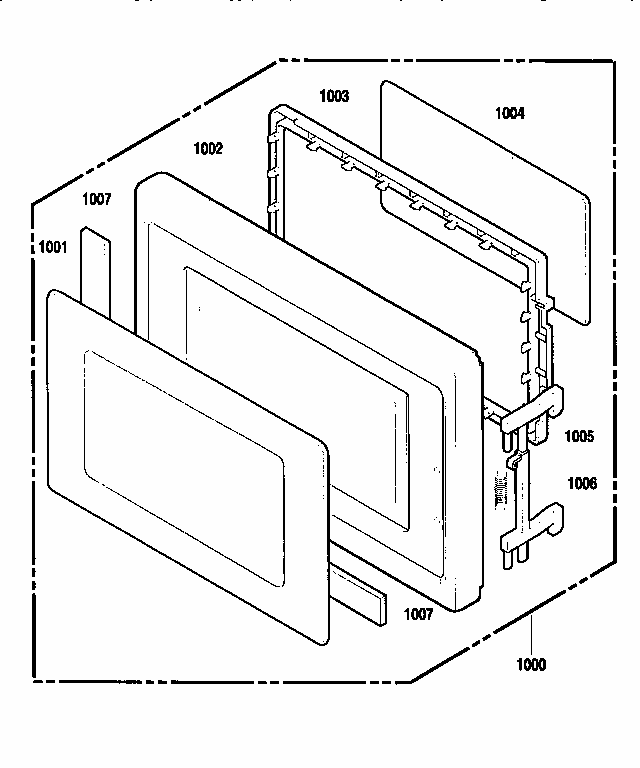 Door Diagram and Parts List for 7218954690  Kenmore Microwave