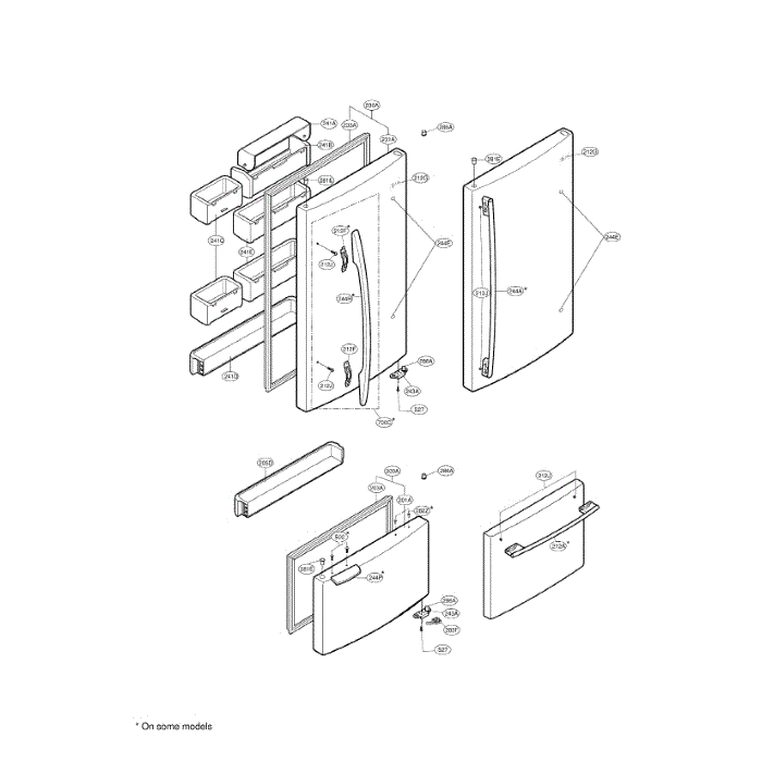 Door Diagram and Parts List for LBN22515WW 00 LG Refrigerator