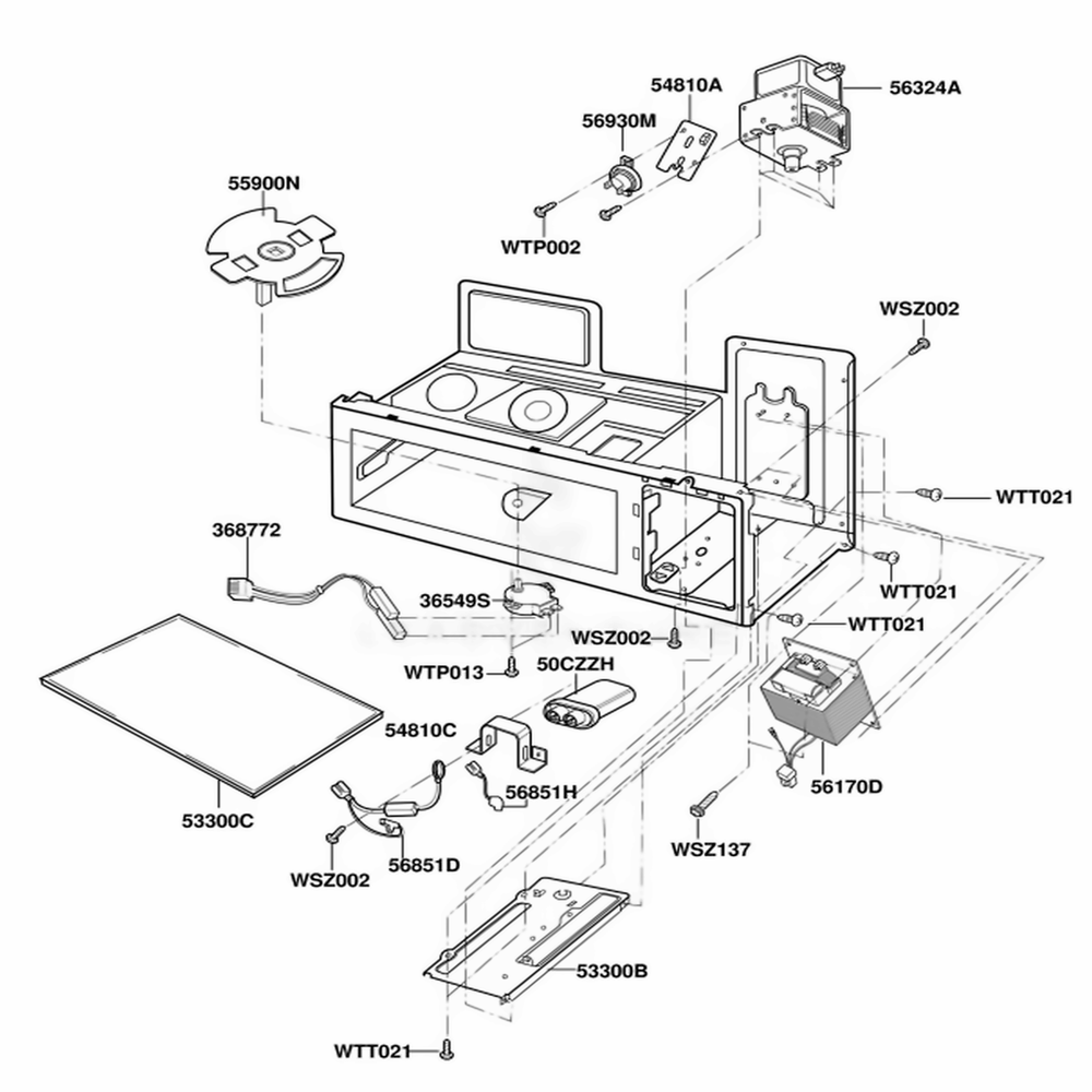 Interior Parts 1 Diagram and Parts List for JMV9118AAW AWHEJEN LG Range