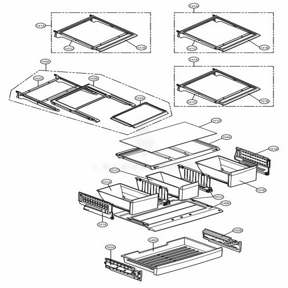 Refrigerator Parts Diagram and Parts List for LMX28994ST ASTCNA2 LG Refrigerator