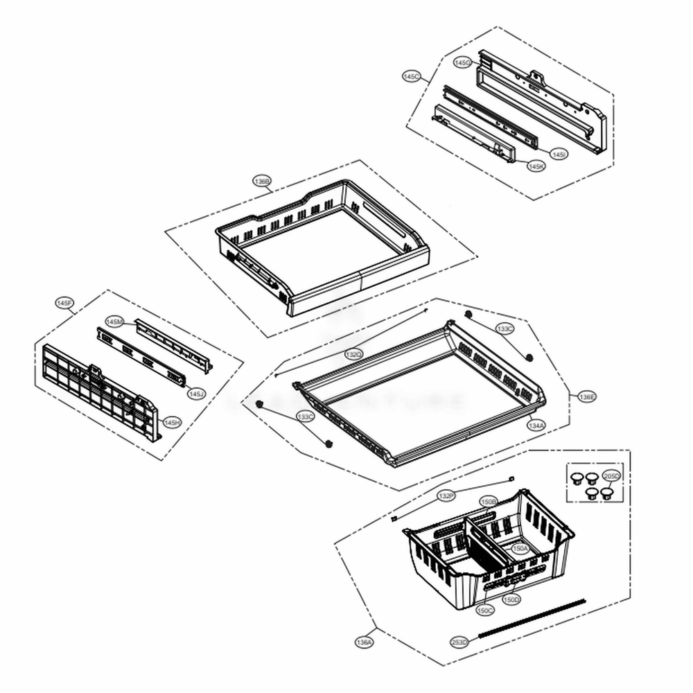 Freezer Parts Diagram and Parts List for LMXS30776D ASBCNA4 LG Refrigerator