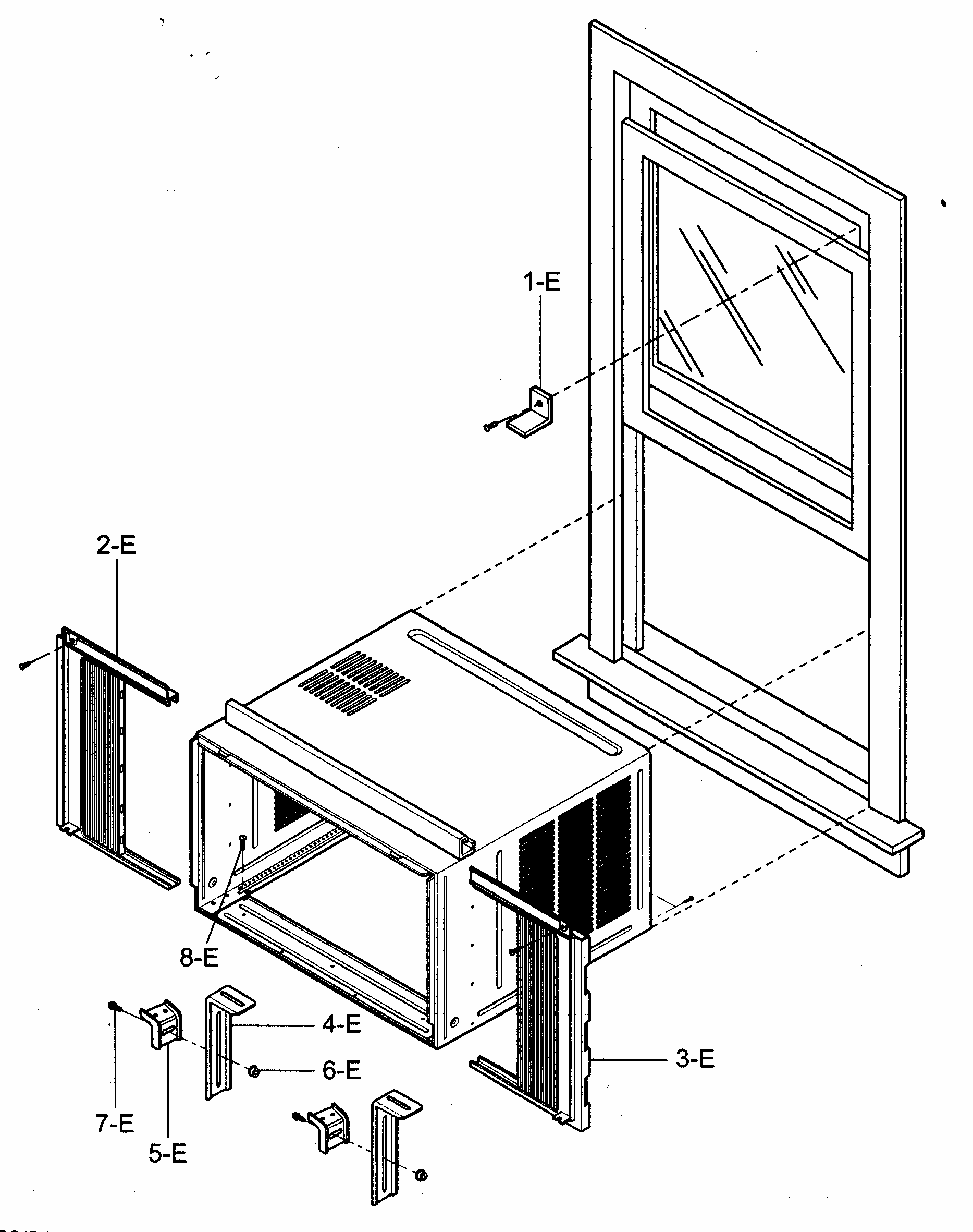 Installation Kit Assy Diagram and Parts List for 58074229400  Kenmore Air Conditioner
