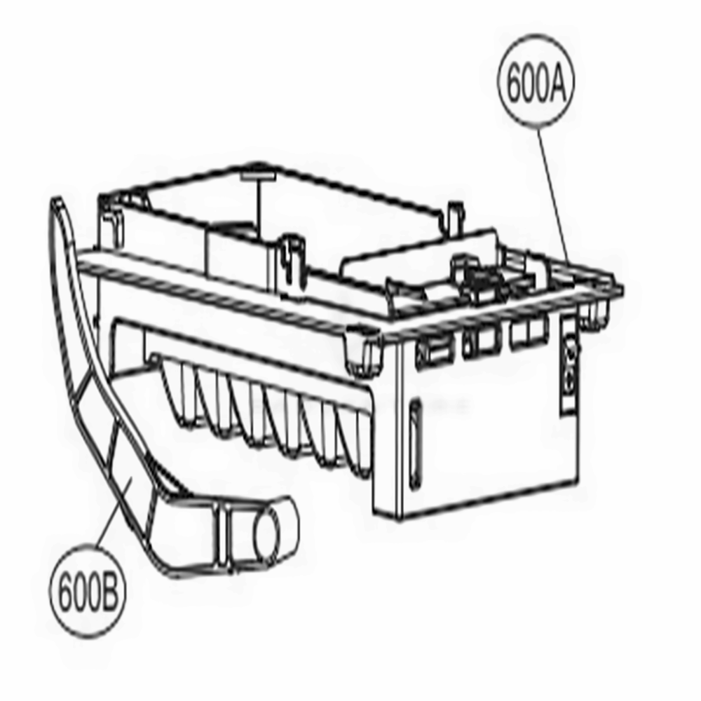 Ice Maker And Ice Bin Parts Diagram and Parts List for LFCC22426S ASTCNA0 LG Refrigerator
