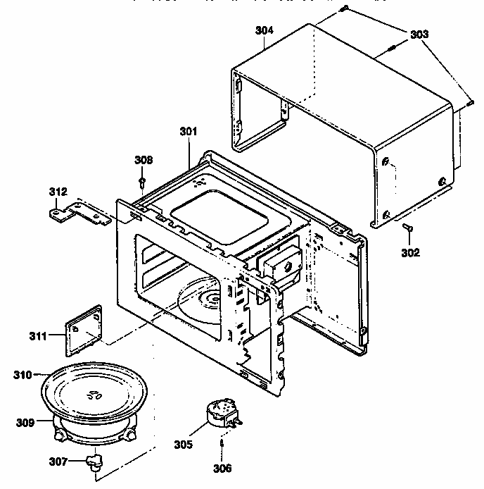 Oven Cavity Diagram and Parts List for 7218954990  Kenmore Microwave