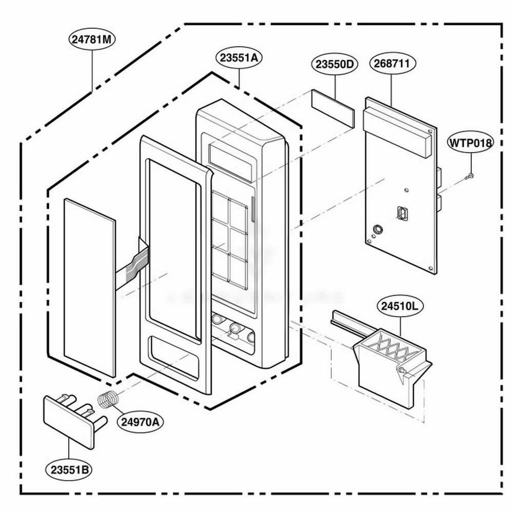 Controller Parts 2 Diagram and Parts List for 87330 CWHESEC LG Range