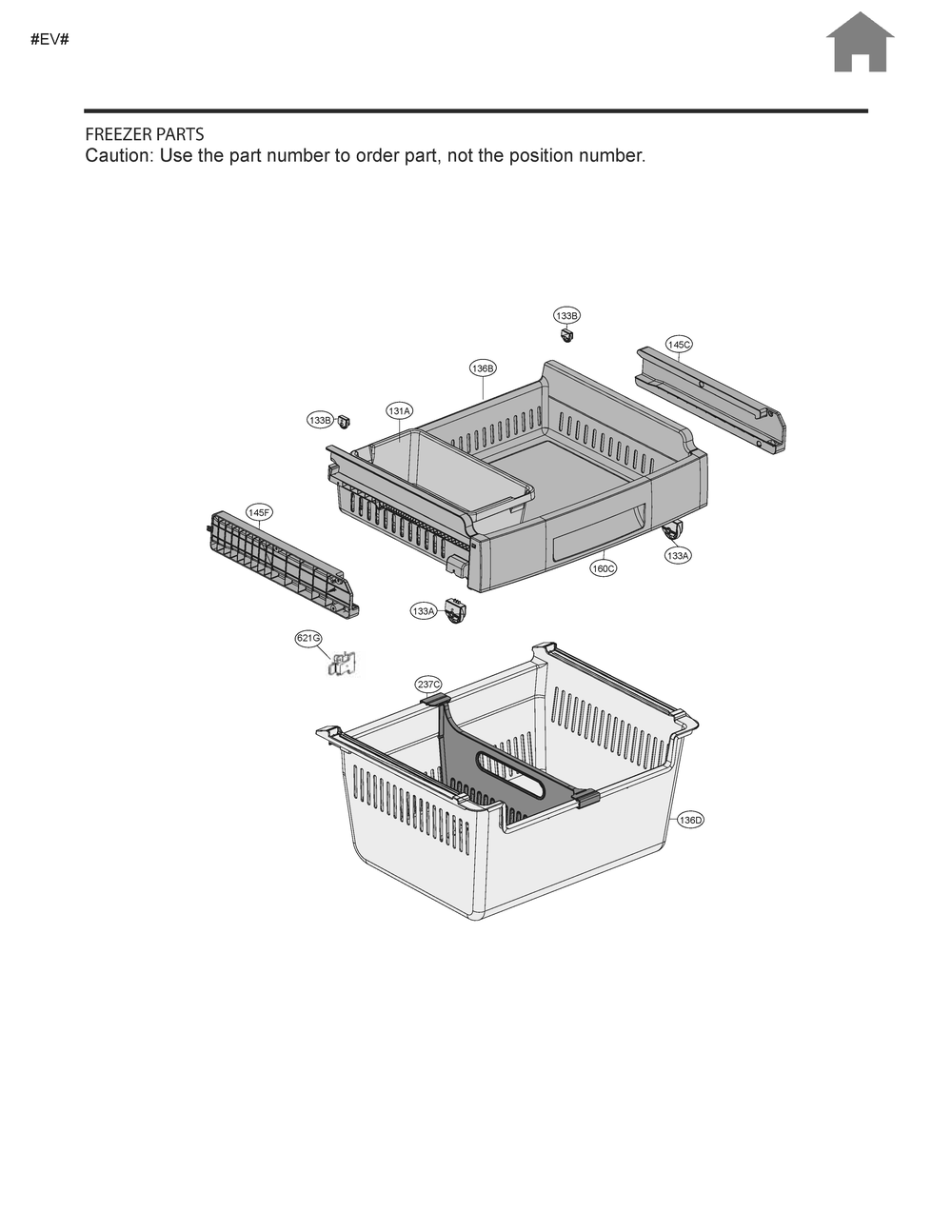 Freezer Parts Diagram and Parts List for LFCS22520D ASBCNA6 LG Refrigerator