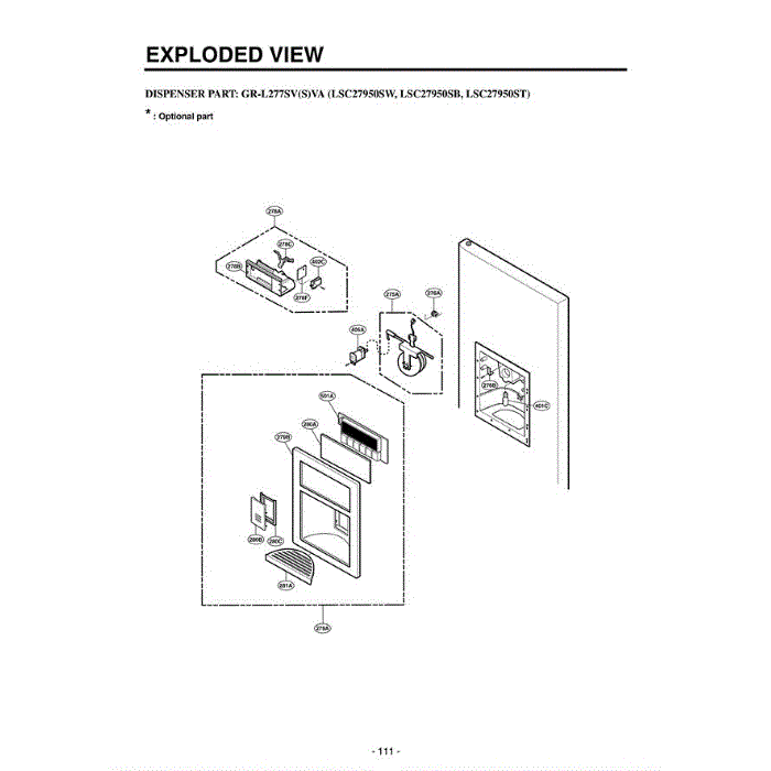 Section 6 Diagram and Parts List for LSC27950ST ASTCLGA LG Refrigerator