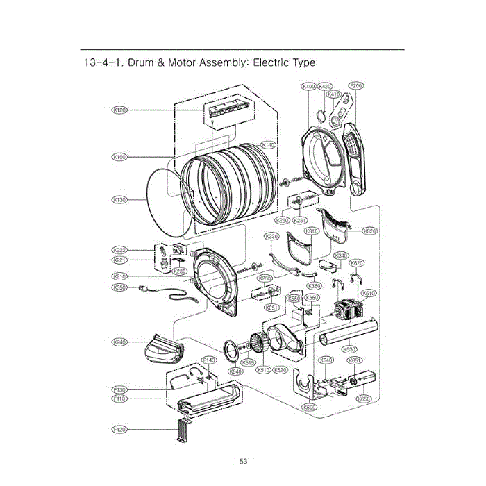 Section 3 Diagram and Parts List for DLEX3001R ACREEUS LG Dryer