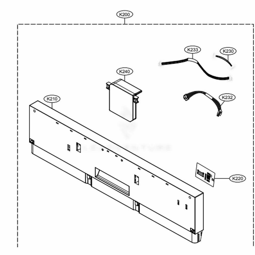 Panel Assembly Diagram and Parts List for SKSDW2402P AASESNA LG Dishwasher