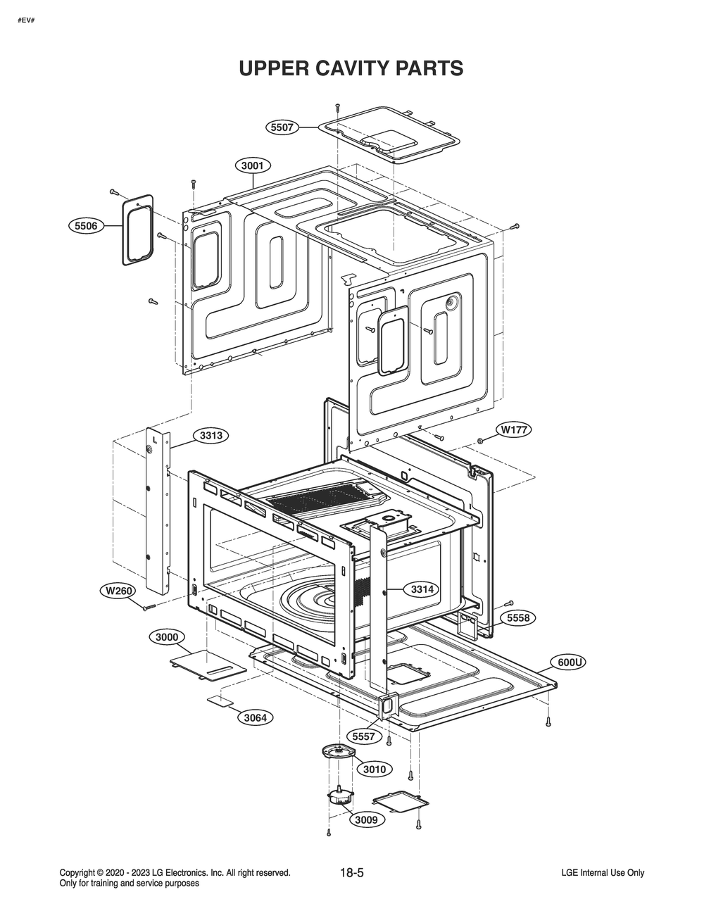 Upper Cavity Parts Diagram and Parts List for WCEK6419S ASTLSGN LG Range