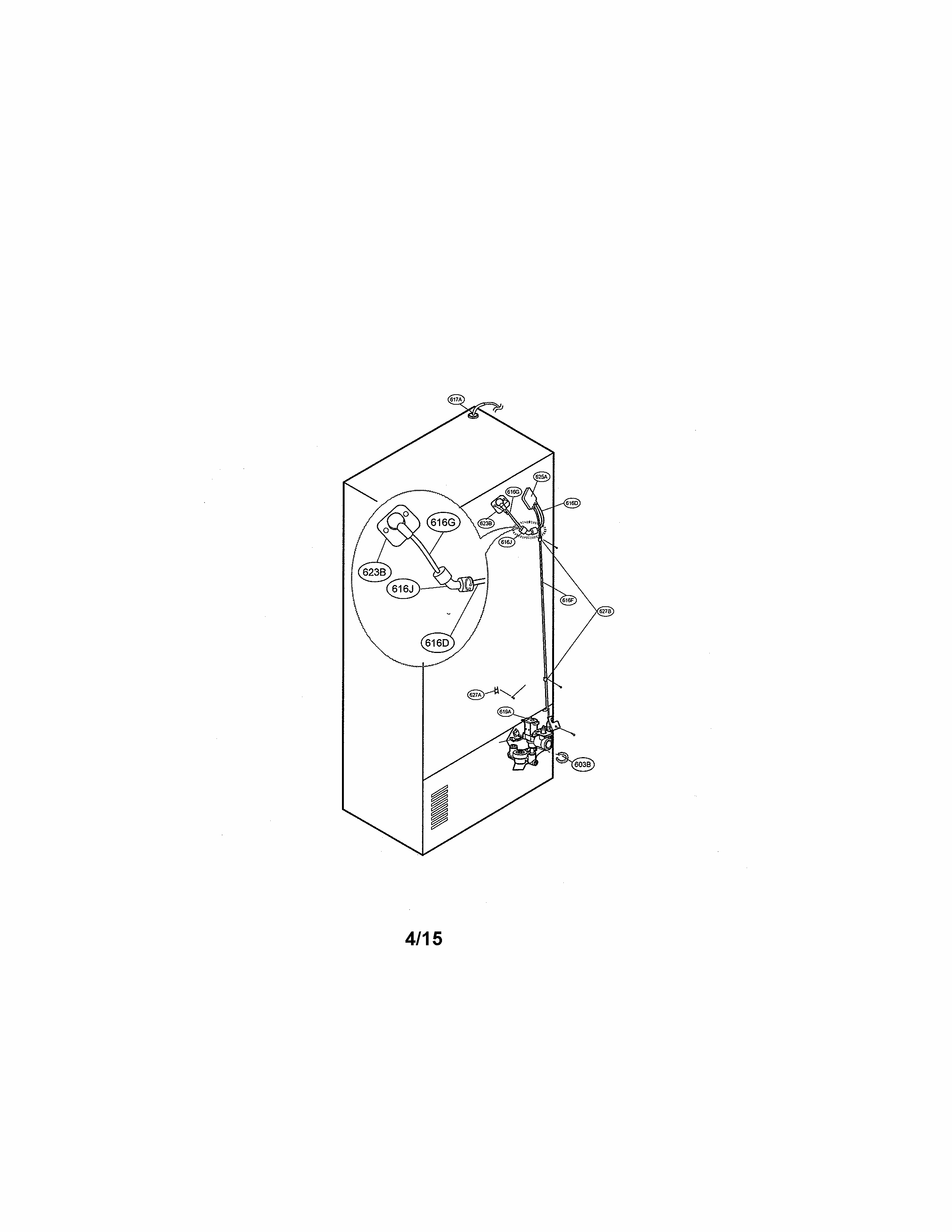 Valve And Water Tube Parts Diagram and Parts List for 79570323310  Kenmore Refrigerator