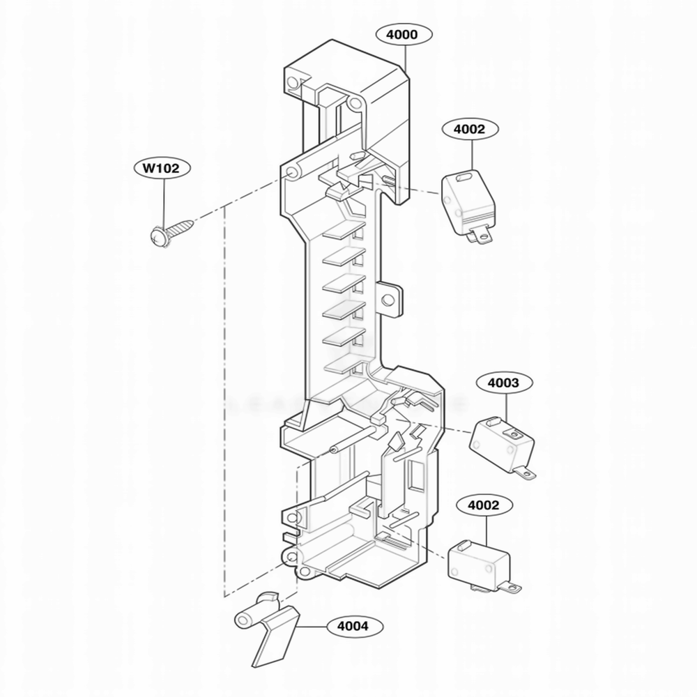 Latch Board Parts Diagram and Parts List for JVM1542WF CWHEGEU LG Wall Oven