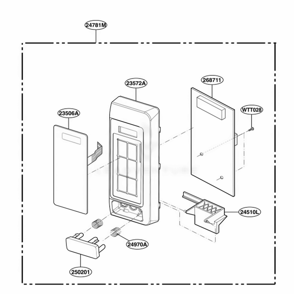 Control Panel Parts Diagram and Parts List for MB3949G CBKPNPL LG Range