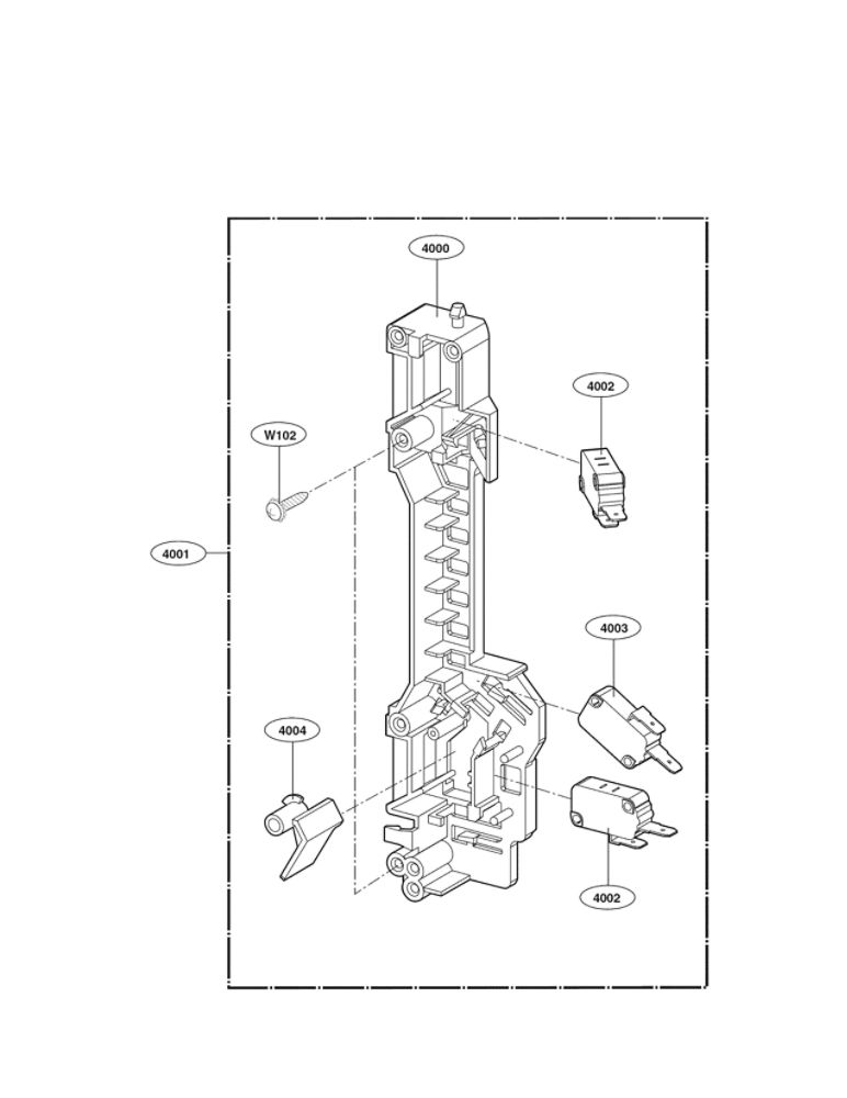 Latchboard Parts Diagram and Parts List for LMV1831ST 00 LG Microwave