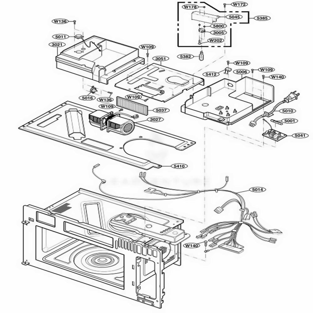 Interior Parts 2 Diagram and Parts List for 88512 AWHESEA LG Range