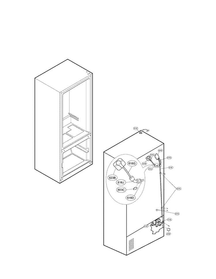 Ice Maker Parts Diagram and Parts List for LFX25961SW01  LG Refrigerator