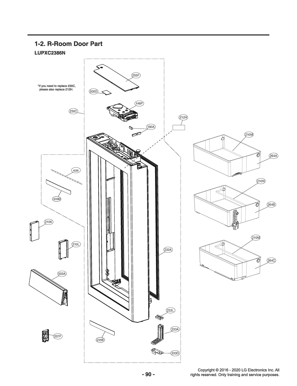 Diagram 3 Diagram and Parts List for GR-X23FGNGM AGRCNA0 LG Refrigerator