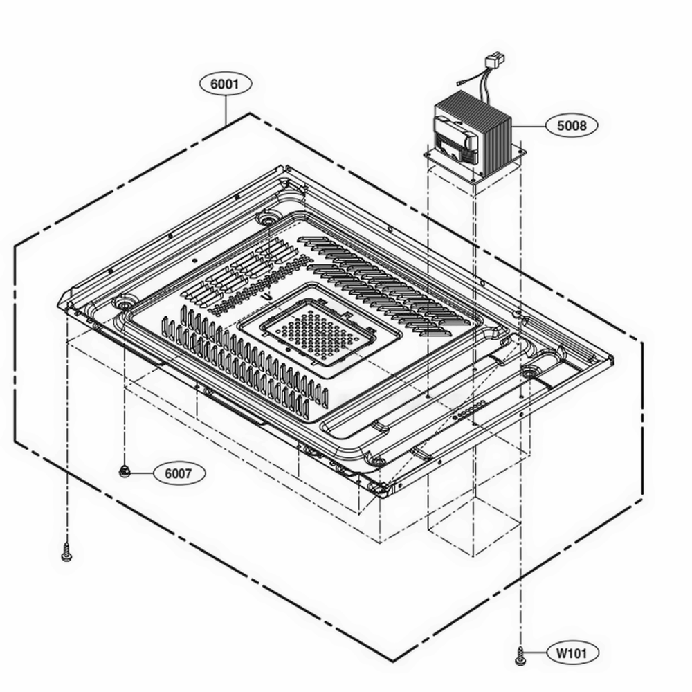 Base Plate Parts Diagram and Parts List for LCRT2010BD CBDELGA LG Wall Oven
