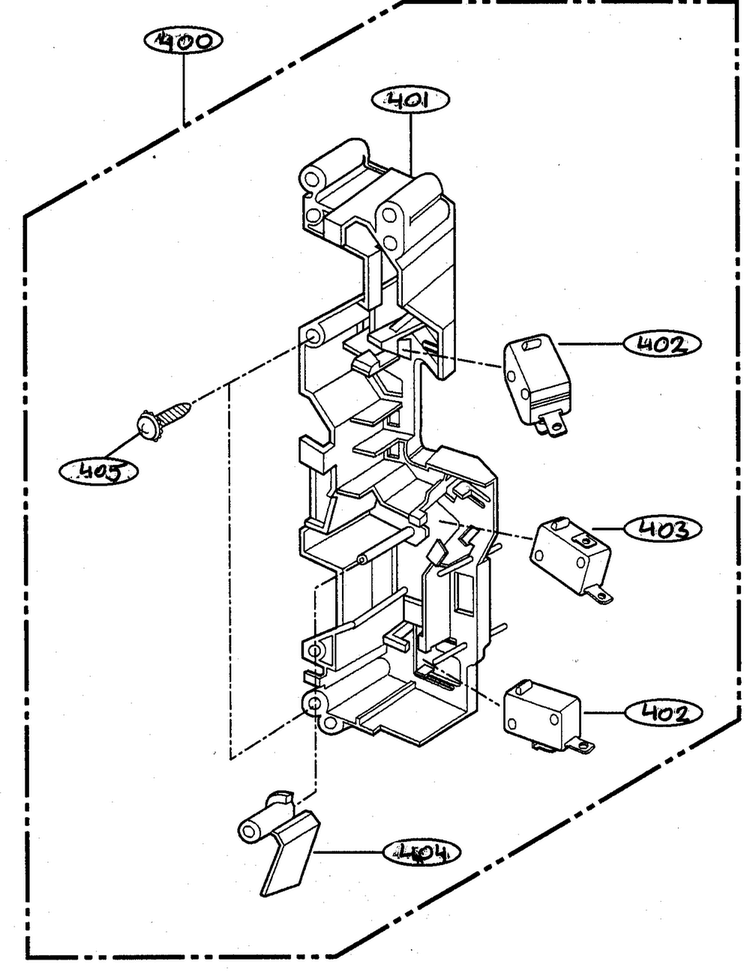 Latch Board Parts Diagram and Parts List for MV-1555ST  LG Microwave