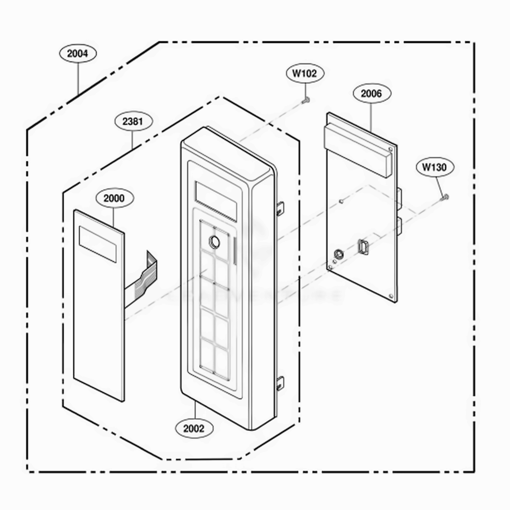 Control Panel Parts 3 Diagram and Parts List for DFS11G ASTQMTR LG Range