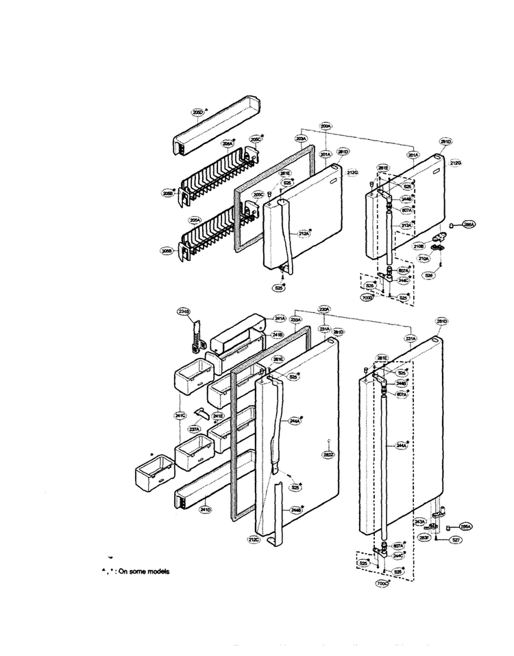 Door Diagram and Parts List for LRTN22330SW  LG Refrigerator