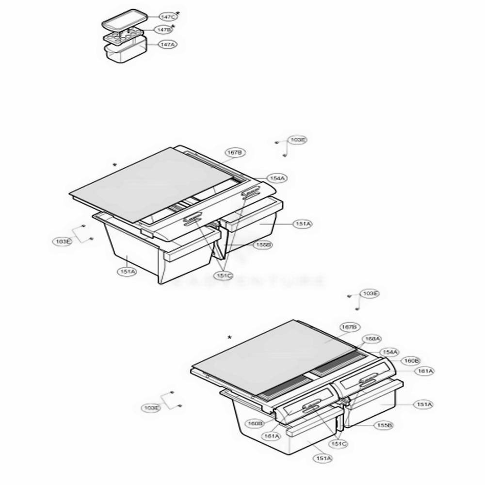 Refrigerator Parts 3 Diagram and Parts List for LRDC20731SW ASWCLGY LG Refrigerator