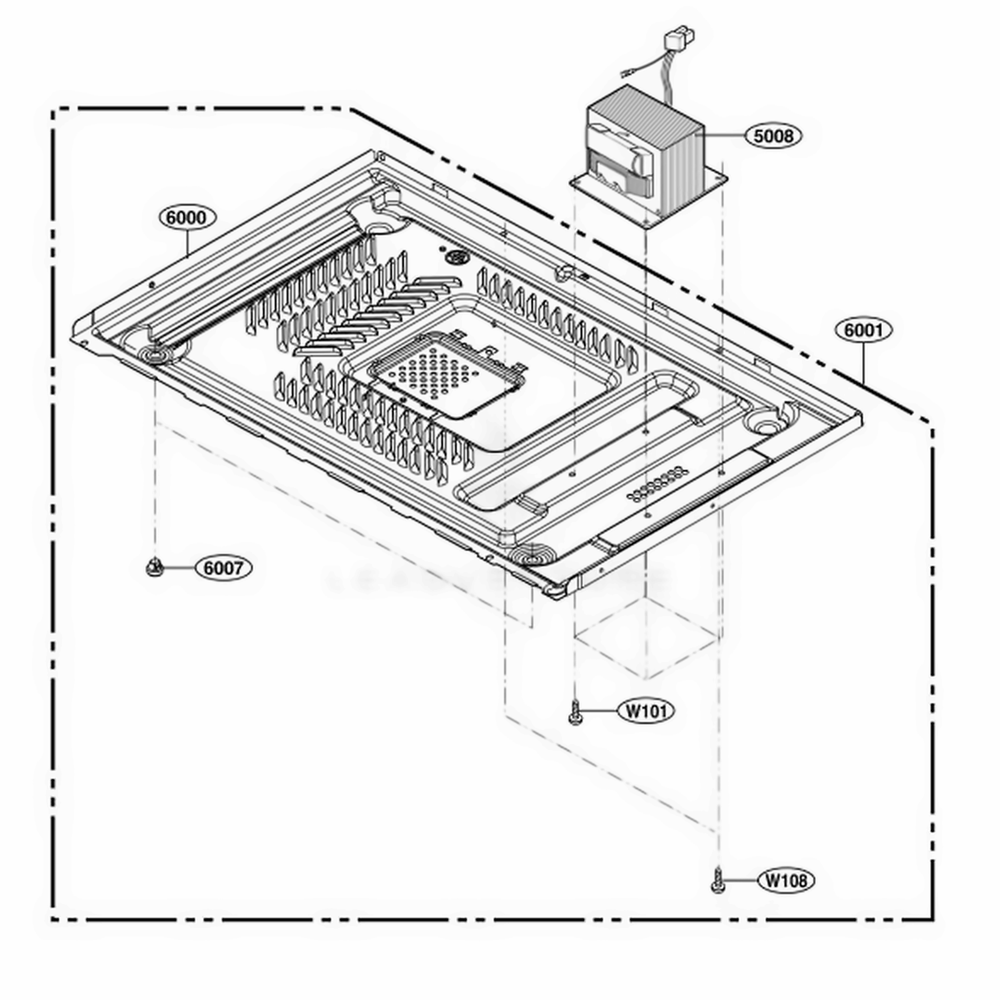 Base Plate Parts Diagram and Parts List for 69129 CBKESEA LG Range