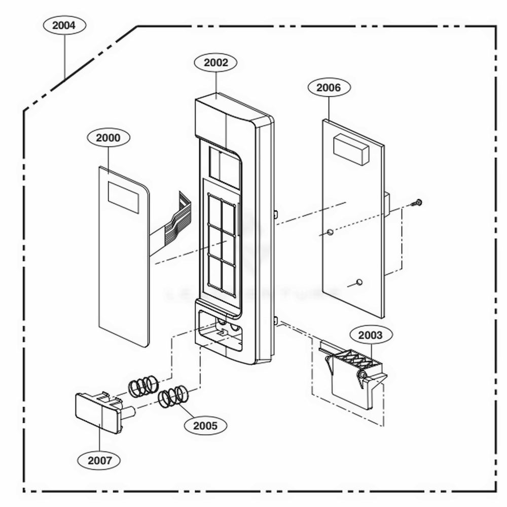 Control Panel Parts Diagram and Parts List for LCS1413SW CWHEBBY LG Wall Oven