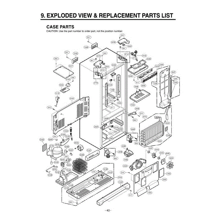 Section 2 Diagram and Parts List for LRFC25750WW ASWCLGA LG Refrigerator