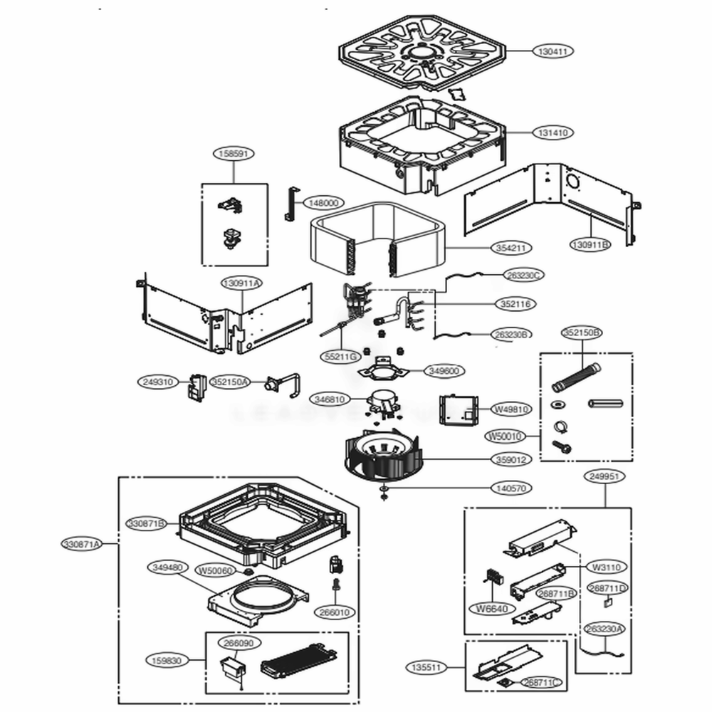 Main Diagram and Parts List for ARNU05GTRC2 ENWALEU LG Air Conditioner