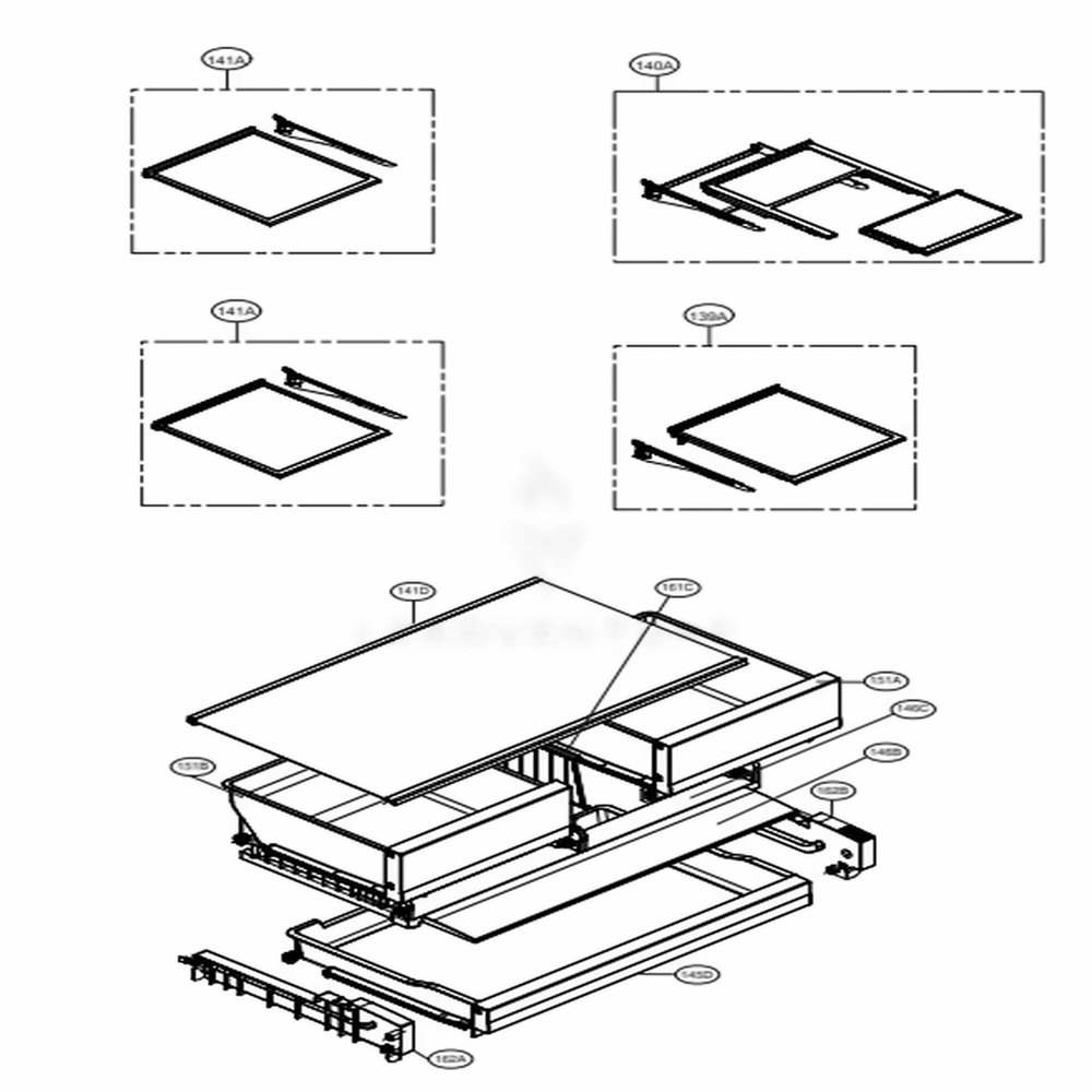 Refrigerator Parts Diagram and Parts List for LFXS28566M AMTCNA3 LG Refrigerator