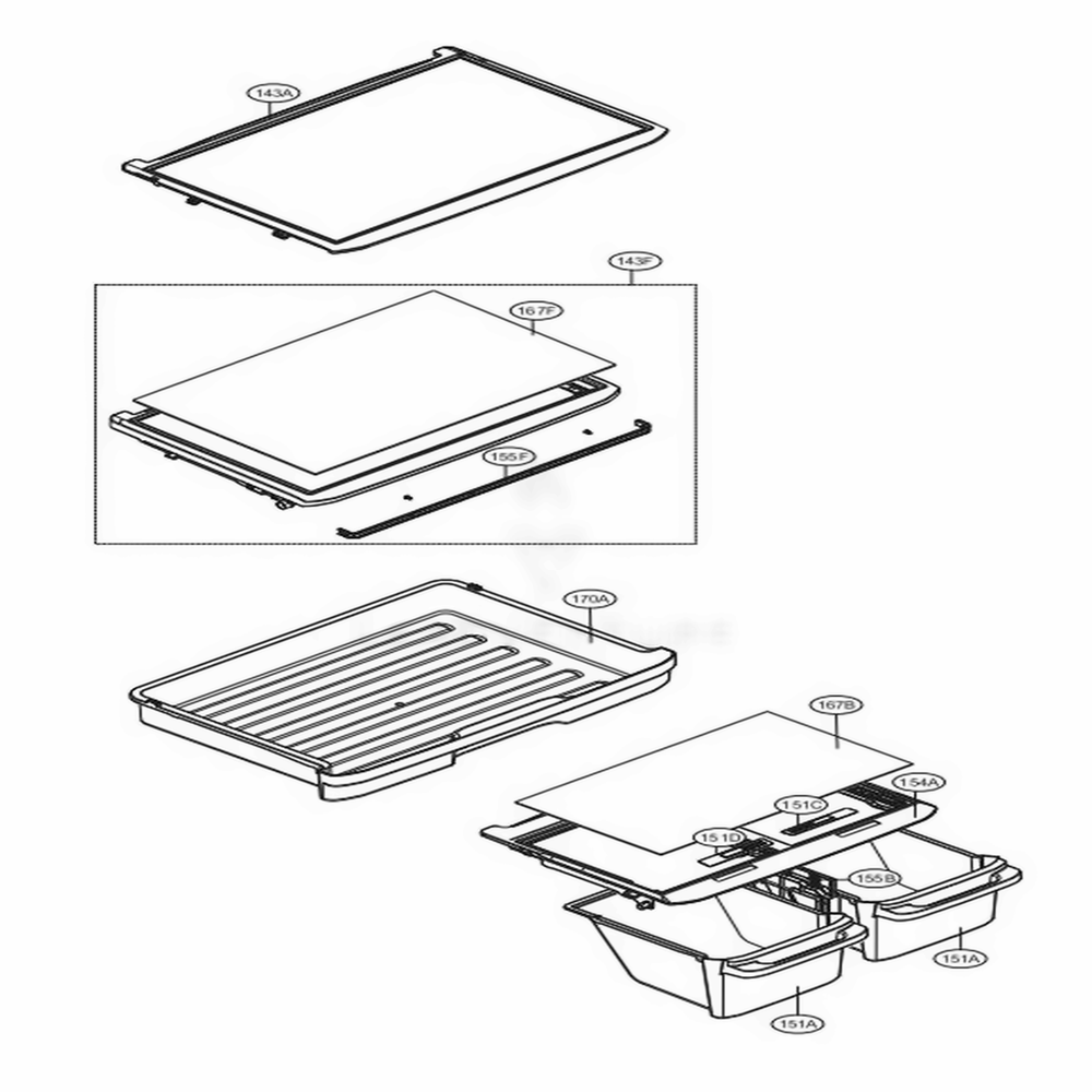 Refrigerator Parts Diagram and Parts List for 78032 ASWCSE8 LG Refrigerator